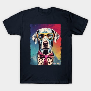 Chill Gentleman Dog Halftone Warhol Glasses T-Shirt